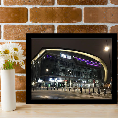 Fiserv Forum Arena at Night, Stadium Canvas, Sport Art, Gift for him, Framed Art Print Wall Decor, Picture Framed