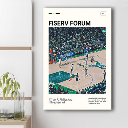 Fiserv Forum Print, Milwaukee Bucks Stadium Canvas Art, Fan Gifts, Sport Art, Canvas Print Wall Art