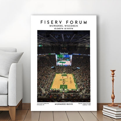 Fiserv Forum, Milwaukee Bucks Basketball Arena Wall Art Print, Sport Art Print, Canvas Prints Wall Art, Man Cave Decor