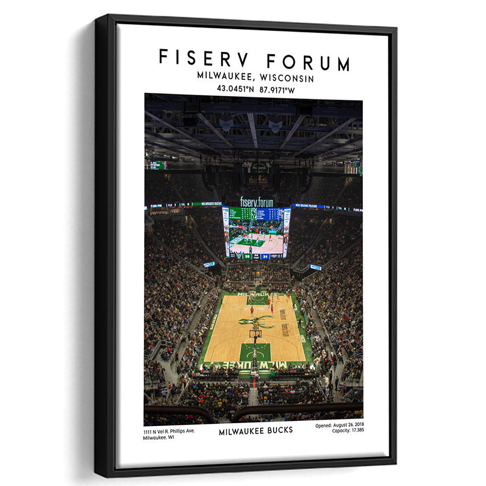 Fiserv Forum, Milwaukee Bucks Basketball Arena Wall Art Print, Sport Art Print, Framed Canvas Prints Wall Art