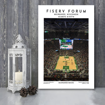 Fiserv Forum, Milwaukee Bucks Basketball Arena Wall Art Print, Sport Art Print, Canvas Prints Wall Art, Man Cave Decor
