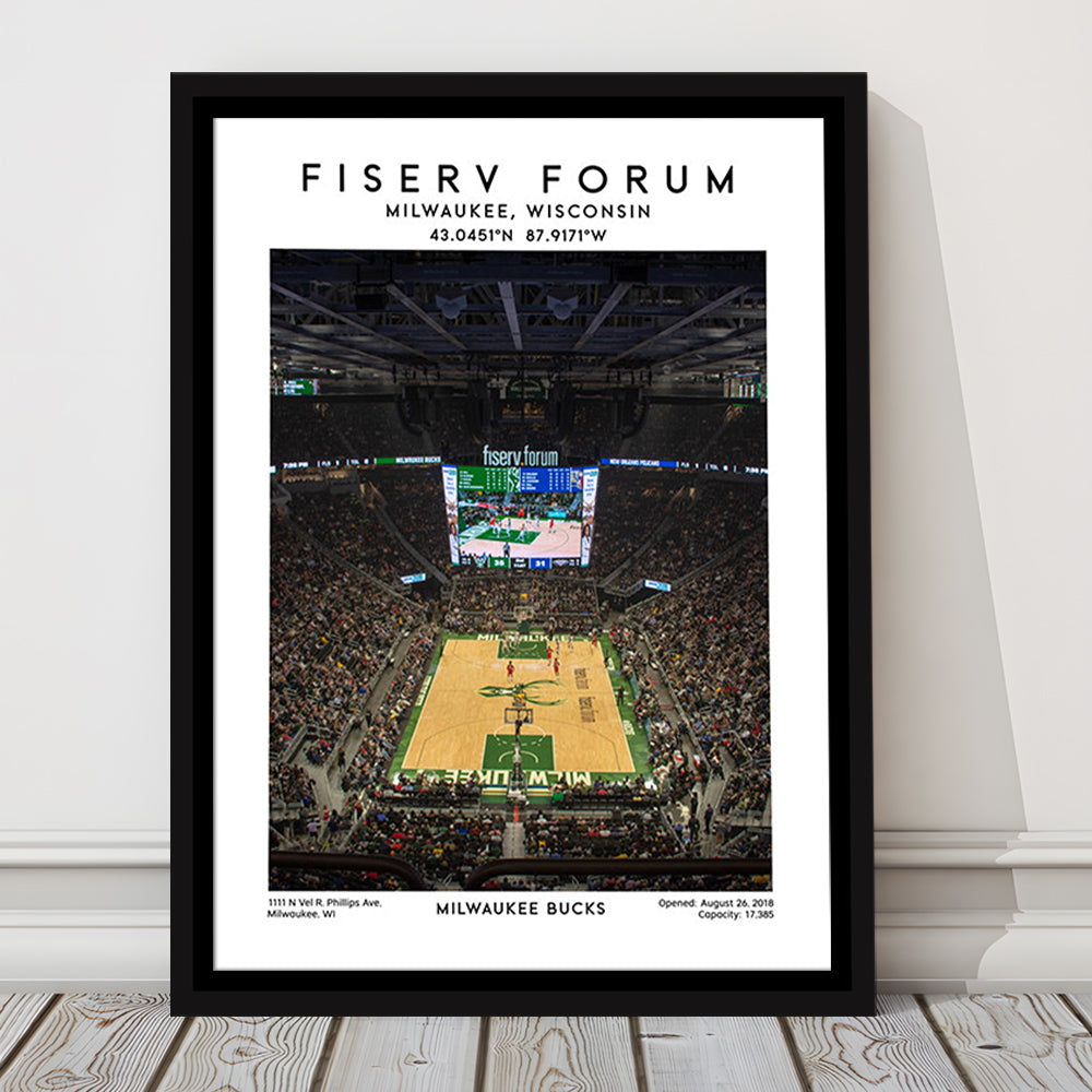 Fiserv Forum, Milwaukee Bucks Basketball Arena Wall Art Print, Sport Art Print, Framed Canvas Prints Wall Art