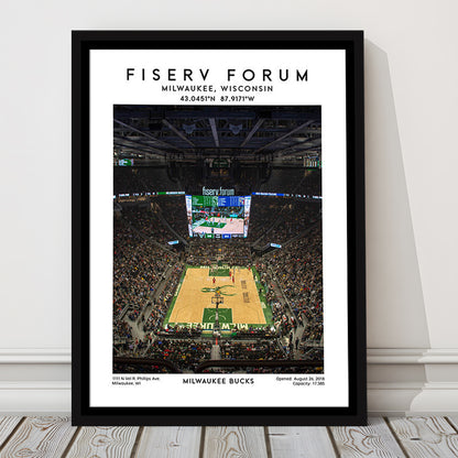 Fiserv Forum, Milwaukee Bucks Basketball Arena Wall Art Print, Sport Art Print, Framed Canvas Prints Wall Art