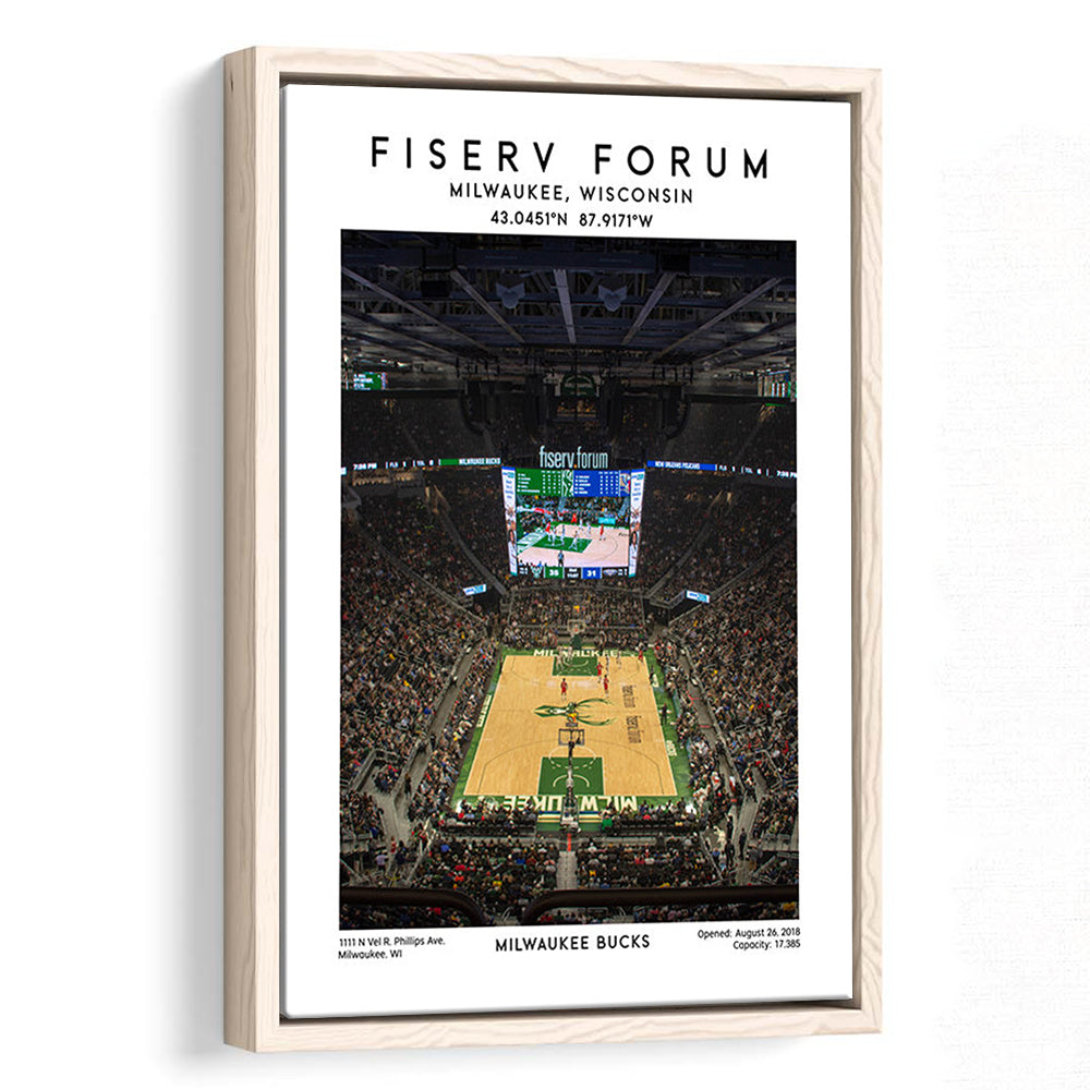 Fiserv Forum, Milwaukee Bucks Basketball Arena Wall Art Print, Sport Art Print, Framed Canvas Prints Wall Art