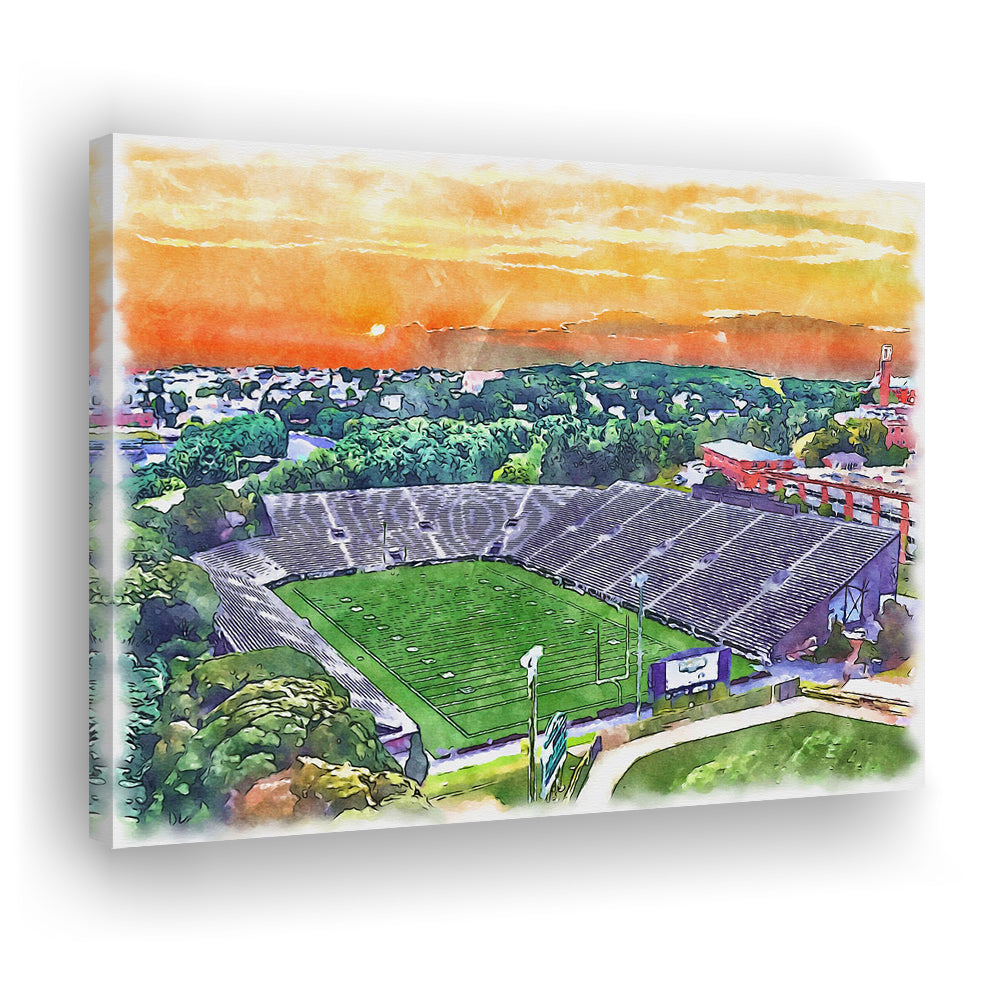 Fitton Field WaterColor, Worcester Massachusetts Watercolor, Sport Art, Gifts for him, Canvas Print Wall Art
