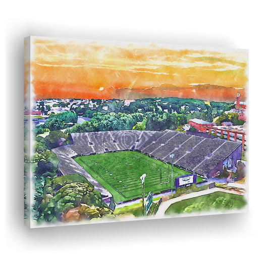 Fitton Field WaterColor, Worcester Massachusetts Watercolor, Sport Art, Gifts for him, Canvas Print Wall Art