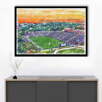 Fitton Field WaterColor, Worcester Massachusetts Watercolor, Sport Gift Art, Framed Art Print Wall Decor