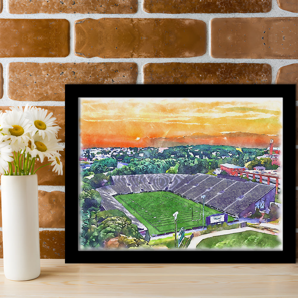 Fitton Field WaterColor, Worcester Massachusetts Watercolor, Sport Gift Art, Framed Art Print Wall Decor