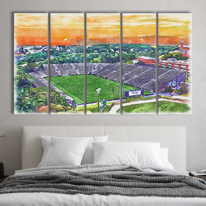 Fitton Field WaterColor, Worcester Massachusetts Watercolor, Sport Art, Extra Large Canvas Print Wall Art