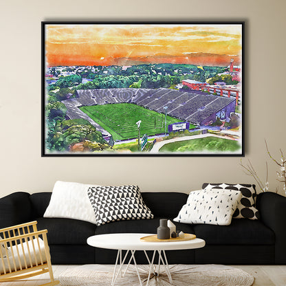 Fitton Field WaterColor, Worcester Massachusetts Watercolor, Sport Gift Art, Framed Canvas Print Wall Art