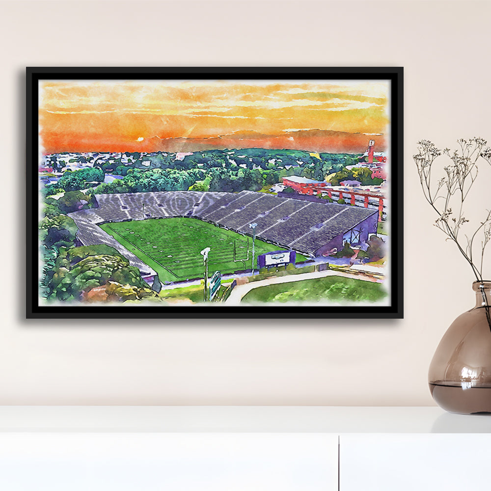 Fitton Field WaterColor, Worcester Massachusetts Watercolor, Sport Gift Art, Framed Canvas Print Wall Art