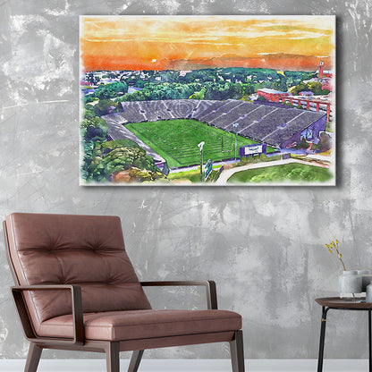 Fitton Field WaterColor, Worcester Massachusetts Watercolor, Sport Art, Gifts for him, Canvas Print Wall Art