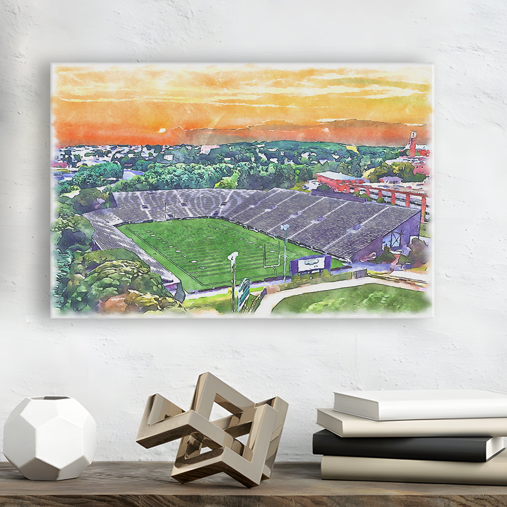 Fitton Field WaterColor, Worcester Massachusetts Watercolor, Sport Art, Gifts for him, Canvas Print Wall Art