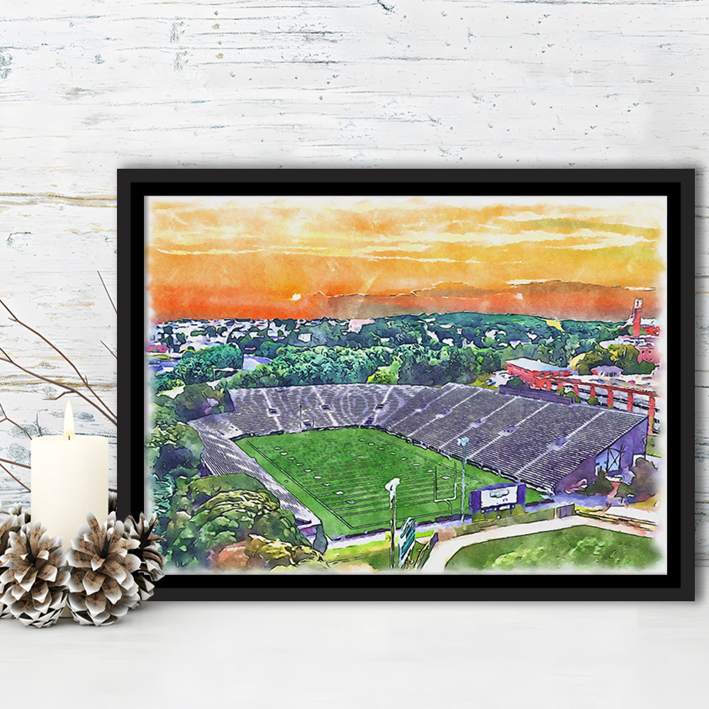 Fitton Field WaterColor, Worcester Massachusetts Watercolor, Sport Gift Art, Framed Canvas Print Wall Art