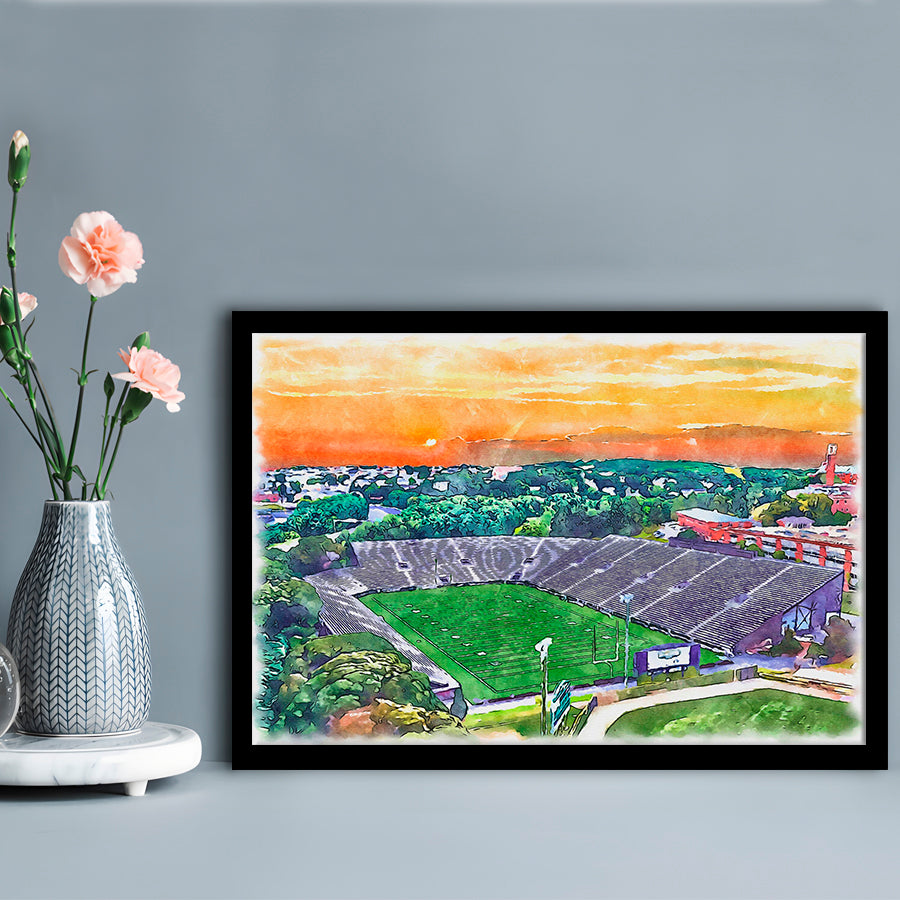 Fitton Field WaterColor, Worcester Massachusetts Watercolor, Sport Gift Art, Framed Art Print Wall Decor