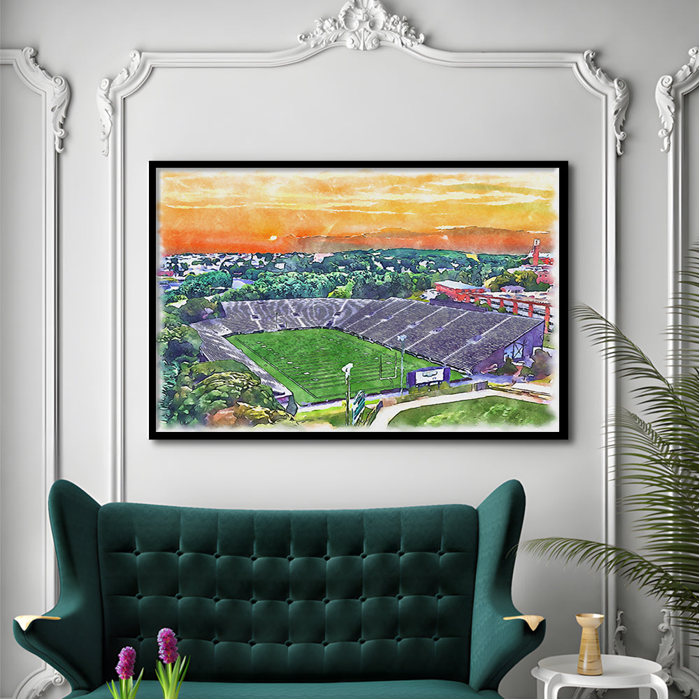 Fitton Field WaterColor, Worcester Massachusetts Watercolor, Sport Gift Art, Framed Art Print Wall Decor