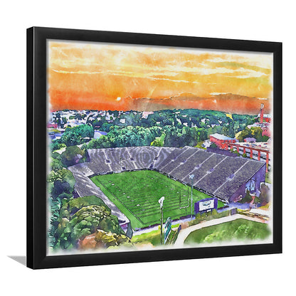Fitton Field WaterColor, Worcester Massachusetts Watercolor, Sport Gift Art, Framed Art Print Wall Decor