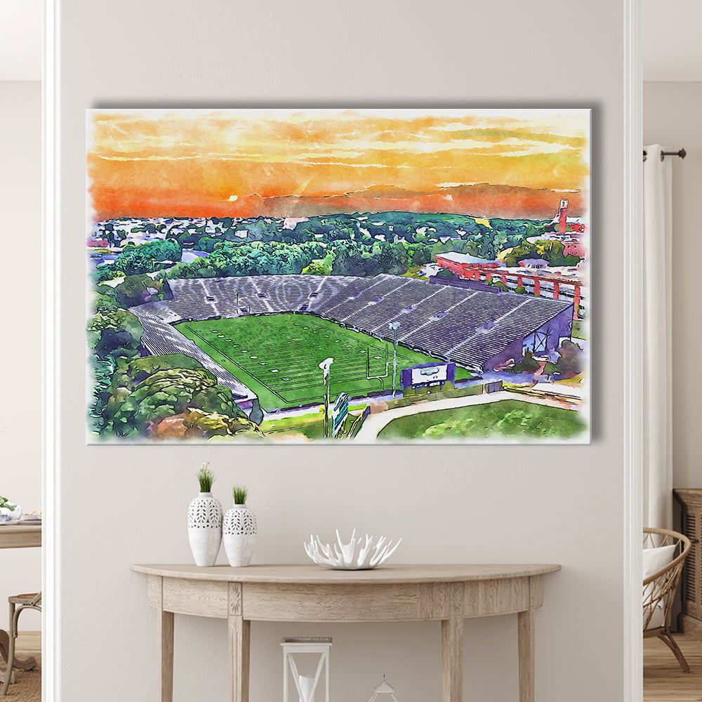 Fitton Field WaterColor, Worcester Massachusetts Watercolor, Sport Art, Gifts for him, Canvas Print Wall Art
