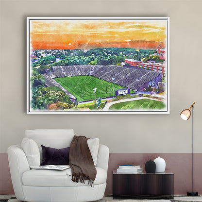 Fitton Field WaterColor, Worcester Massachusetts Watercolor, Sport Gift Art, Framed Canvas Print Wall Art