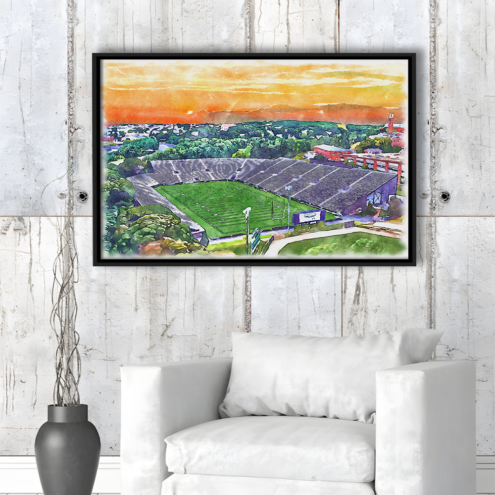 Fitton Field WaterColor, Worcester Massachusetts Watercolor, Sport Gift Art, Framed Canvas Print Wall Art