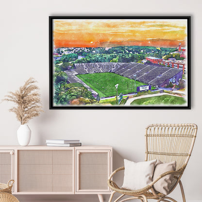 Fitton Field WaterColor, Worcester Massachusetts Watercolor, Sport Gift Art, Framed Canvas Print Wall Art
