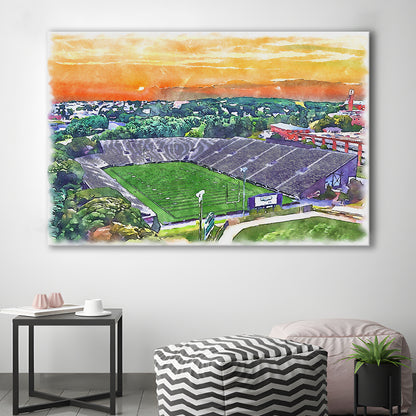 Fitton Field WaterColor, Worcester Massachusetts Watercolor, Sport Art, Gifts for him, Canvas Print Wall Art