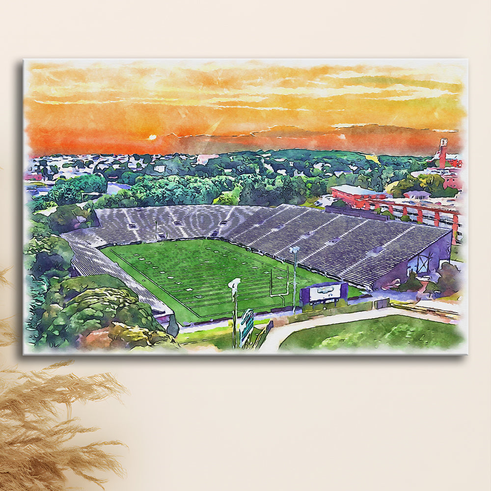 Fitton Field WaterColor, Worcester Massachusetts Watercolor, Sport Art, Gifts for him, Canvas Print Wall Art