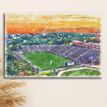 Fitton Field WaterColor, Worcester Massachusetts Watercolor, Sport Art, Gifts for him, Canvas Print Wall Art