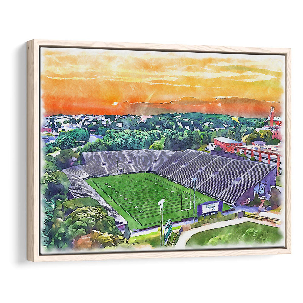 Fitton Field WaterColor, Worcester Massachusetts Watercolor, Sport Gift Art, Framed Canvas Print Wall Art