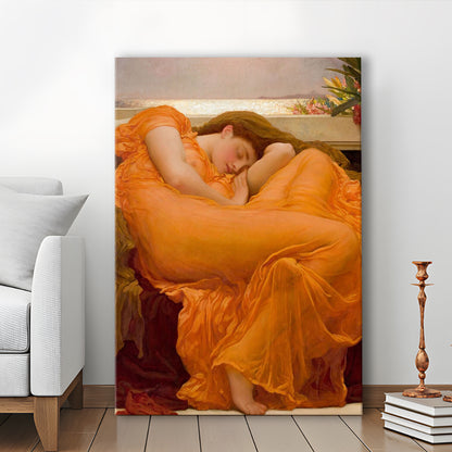 Flaming June By Frederic Lord Leighton Print, Victorian Art,Moody Vintage Painting, Gift Idea, Canvas Print, Canvas Decor