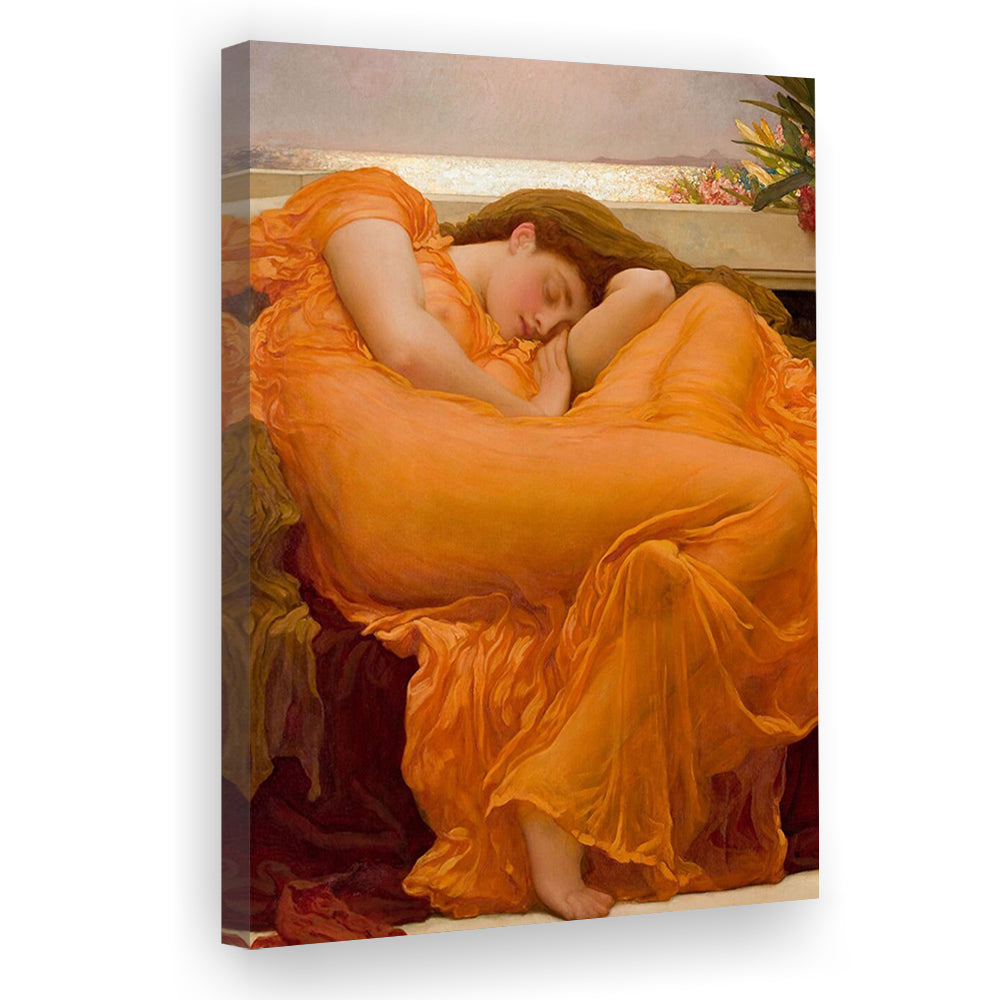 Flaming June By Frederic Lord Leighton Print, Victorian Art,Moody Vintage Painting, Gift Idea, Canvas Print, Canvas Decor