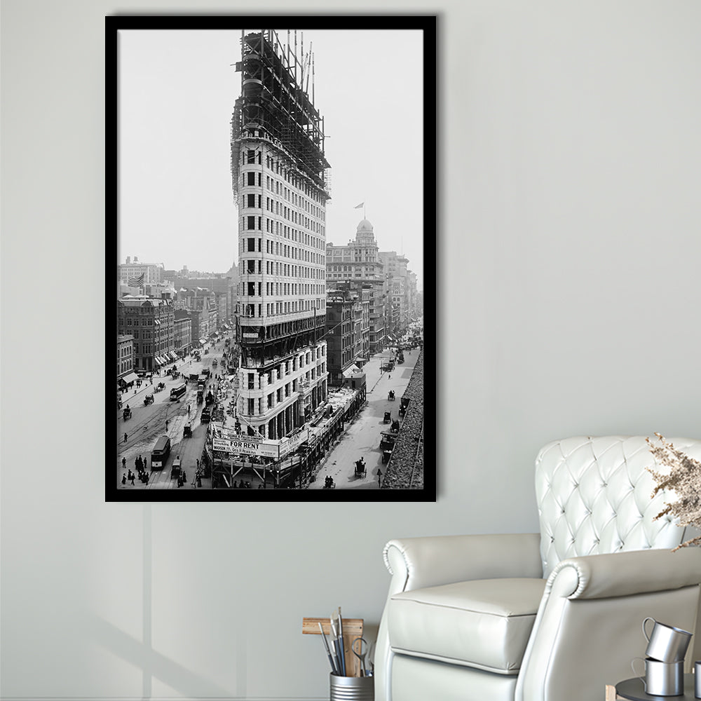 Flatiron Building New York City Historical Architecture Print Black and White Art, Framed Art Print Wall Decor