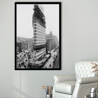 Flatiron Building New York City Historical Architecture Print Black and White Art, Framed Art Print Wall Decor