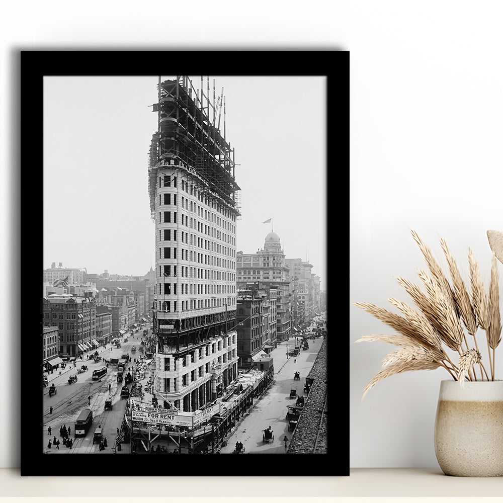 Flatiron Building New York City Historical Architecture Print Black and White Art, Framed Art Print Wall Decor