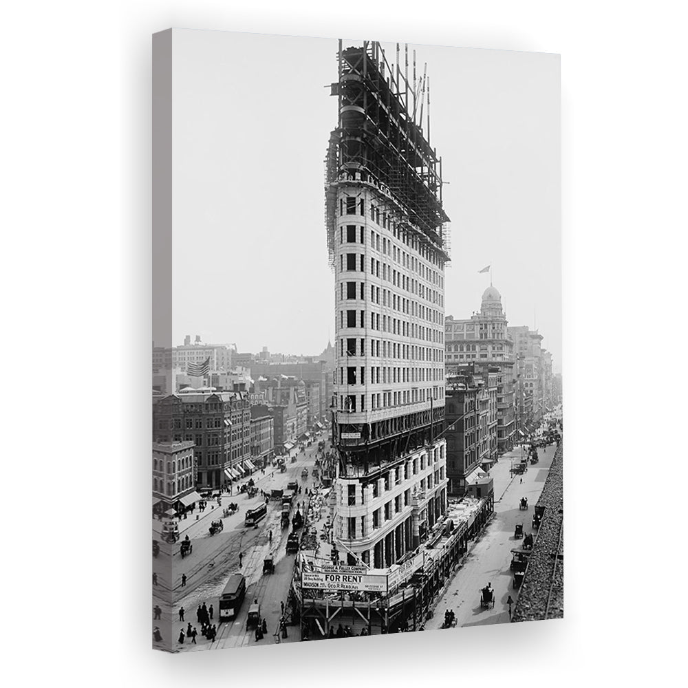 Flatiron Building New York City Historical Architecture Print Black and White Art, Canvas Print Wall Art