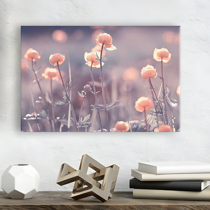 Floral Elegance Canvas Print,Extra Large Wall Decor with Vintage Background and Little Flowers, Cavas Print Wall Art Hom Decor