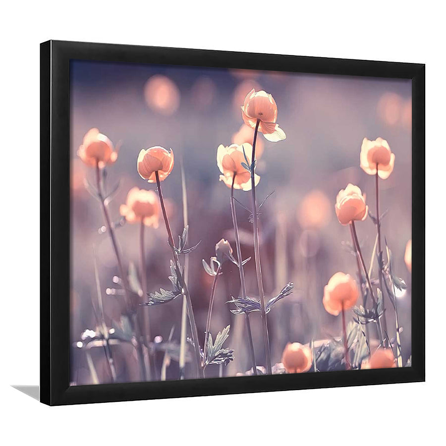 Floral Elegance Art Prints,Extra Large Wall Decor With Vintage Background, Framed Art Print, Picture Framed