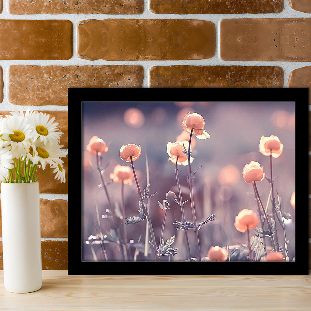 Floral Elegance Art Prints,Extra Large Wall Decor With Vintage Background, Framed Art Print, Picture Framed