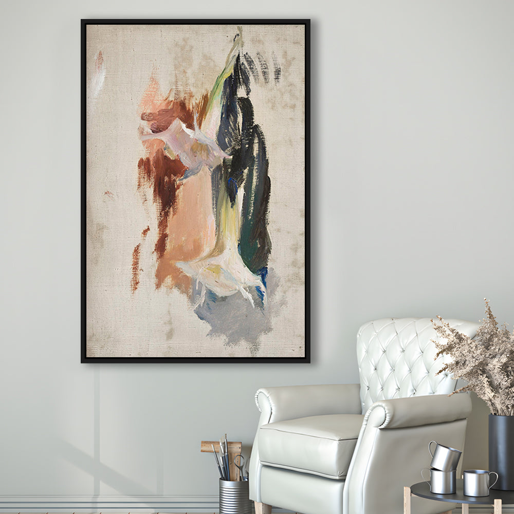 Floral Framed Canvas Print Wall Art, Botanical Prints Abstract Print Neutral Wall Art, Vintage Floral Print Oil Painting