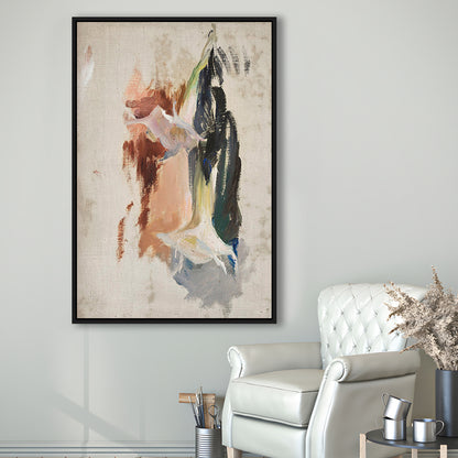 Floral Framed Canvas Print Wall Art, Botanical Prints Abstract Print Neutral Wall Art, Vintage Floral Print Oil Painting