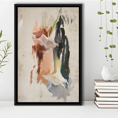 Floral Framed Canvas Print Wall Art, Botanical Prints Abstract Print Neutral Wall Art, Vintage Floral Print Oil Painting