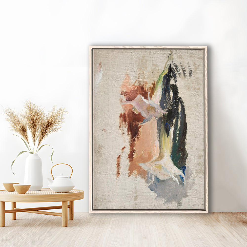 Floral Framed Canvas Print Wall Art, Botanical Prints Abstract Print Neutral Wall Art, Vintage Floral Print Oil Painting