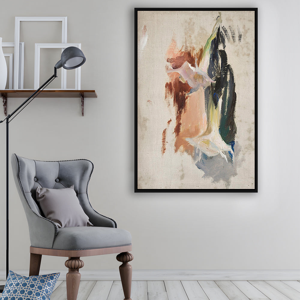 Floral Framed Canvas Print Wall Art, Botanical Prints Abstract Print Neutral Wall Art, Vintage Floral Print Oil Painting