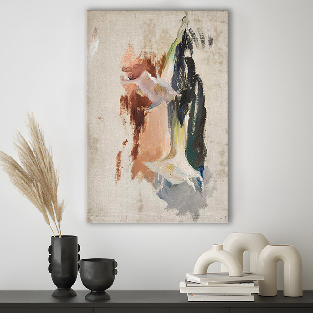 Floral Canvas Print Wall Art, Botanical Prints Abstract Still Life Print Neutral Wall Art, Vintage Floral Print Oil Painting