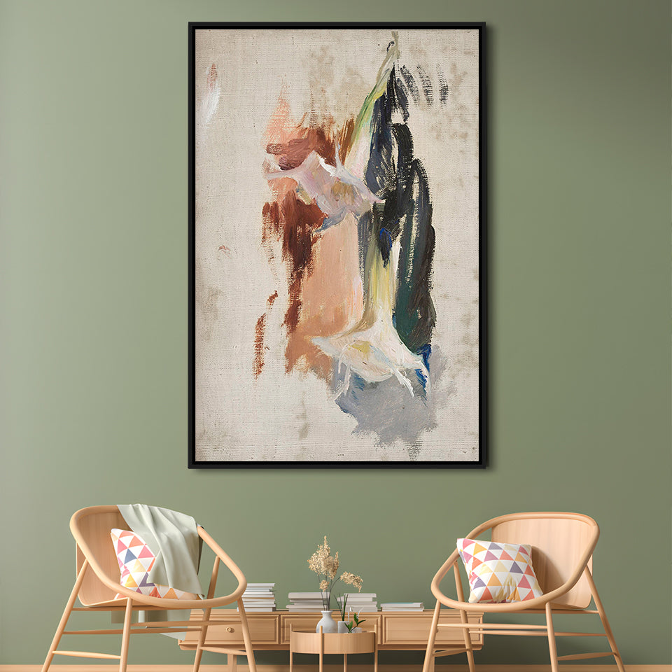 Floral Framed Canvas Print Wall Art, Botanical Prints Abstract Print Neutral Wall Art, Vintage Floral Print Oil Painting