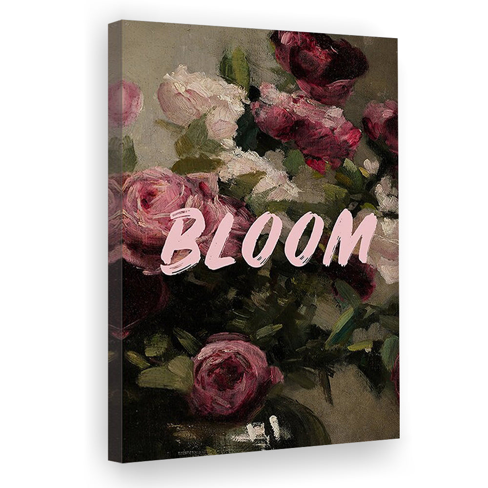Floral Wall Art Print, Altered Art, Floral Wall Decor, Bedroom Print, Pink Print, Canvas Prints Wall Art