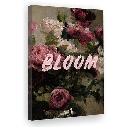 Floral Wall Art Print, Altered Art, Floral Wall Decor, Bedroom Print, Pink Print, Canvas Prints Wall Art