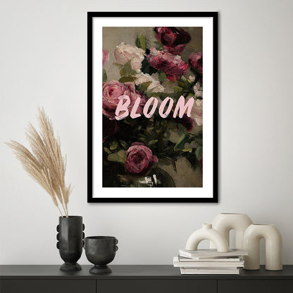 Floral Wall Art Print, Altered Art, Floral Wall Decor, Bedroom Print, Pink Print, Framed Art Prints White Border Wall Decor