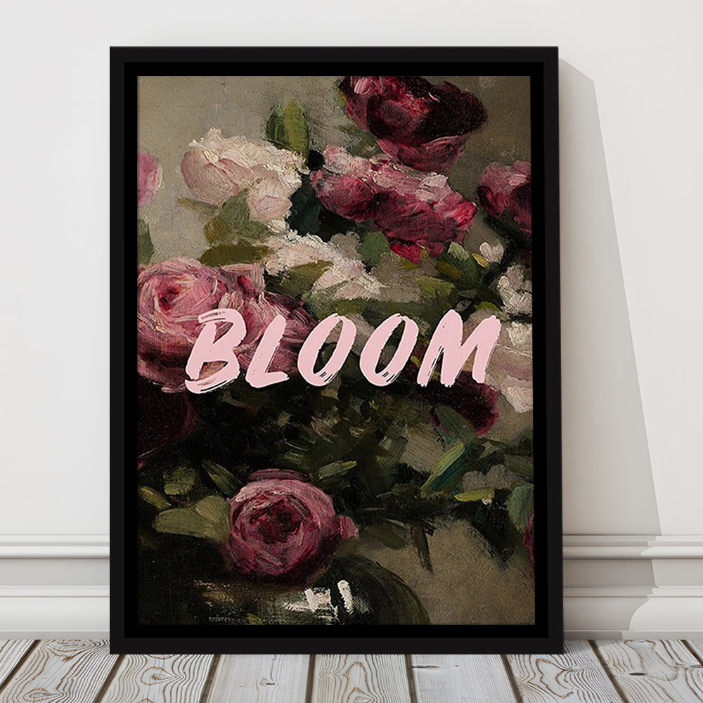 Floral Wall Art Print, Altered Art, Floral Wall Decor, Bedroom Print, Pink Print, Framed Canvas Prints Wall Art