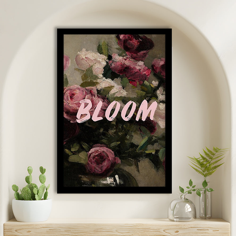 Floral Wall Art Print, Altered Art, Floral Wall Decor, Bedroom Print, Pink Print, Framed Art Prints Wall Decor